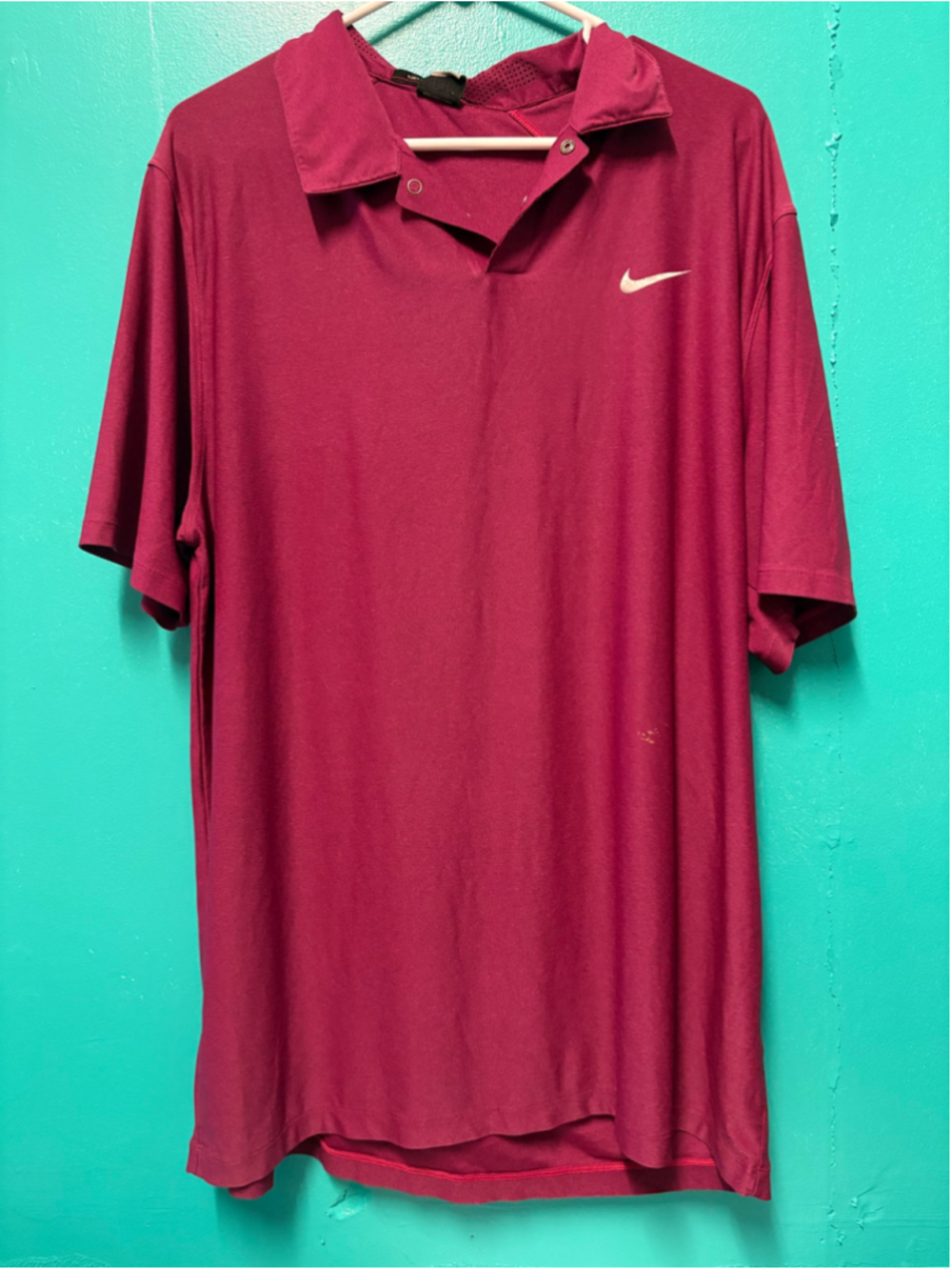 Men's Nike Tiger Woods Collection Polo Shirt Maroon Size L